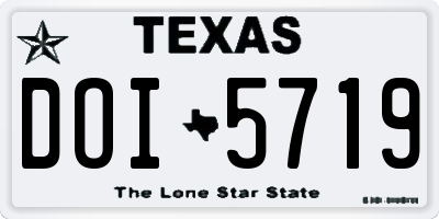 TX license plate DOI5719