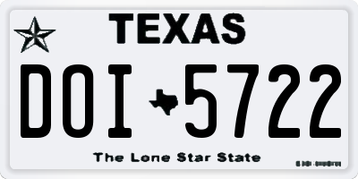 TX license plate DOI5722