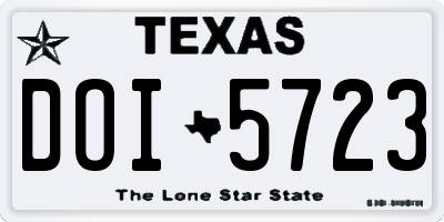 TX license plate DOI5723