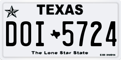 TX license plate DOI5724