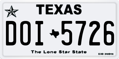 TX license plate DOI5726