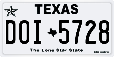 TX license plate DOI5728
