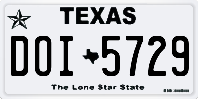 TX license plate DOI5729