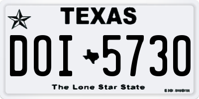 TX license plate DOI5730