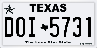 TX license plate DOI5731