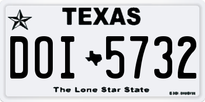 TX license plate DOI5732