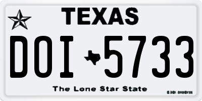TX license plate DOI5733