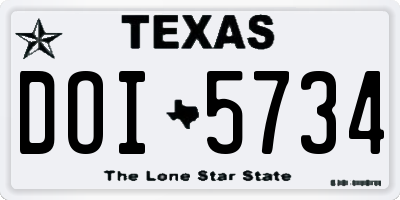 TX license plate DOI5734