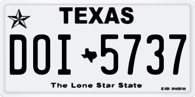 TX license plate DOI5737