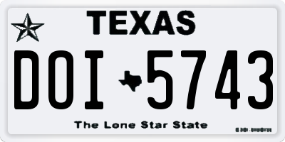 TX license plate DOI5743