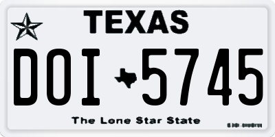 TX license plate DOI5745