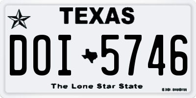 TX license plate DOI5746