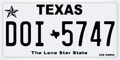 TX license plate DOI5747