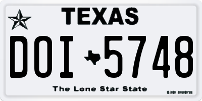 TX license plate DOI5748