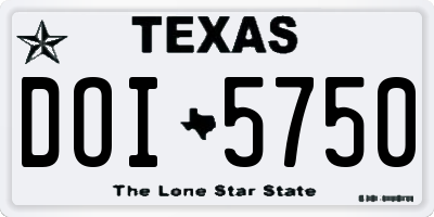 TX license plate DOI5750