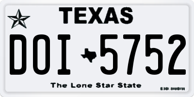 TX license plate DOI5752