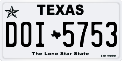 TX license plate DOI5753