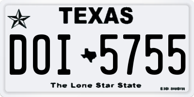 TX license plate DOI5755