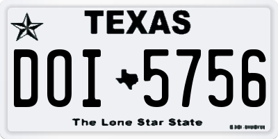TX license plate DOI5756