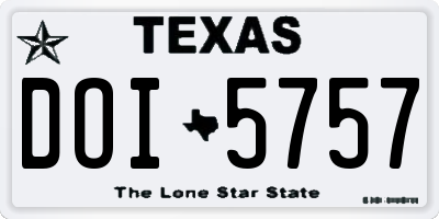 TX license plate DOI5757