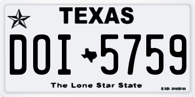 TX license plate DOI5759