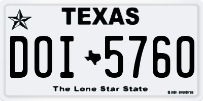 TX license plate DOI5760
