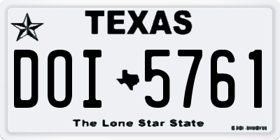 TX license plate DOI5761