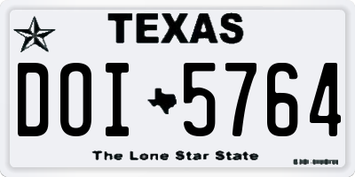 TX license plate DOI5764