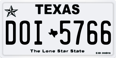 TX license plate DOI5766