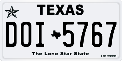 TX license plate DOI5767