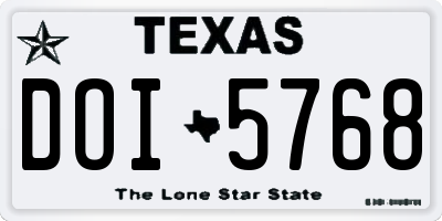 TX license plate DOI5768