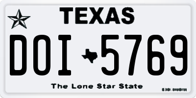 TX license plate DOI5769