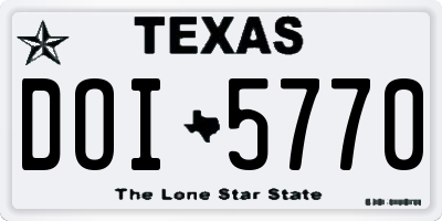 TX license plate DOI5770