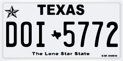 TX license plate DOI5772