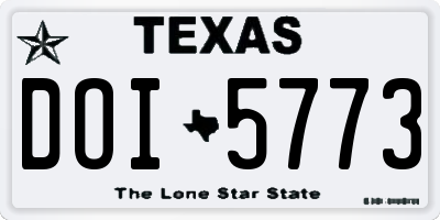 TX license plate DOI5773
