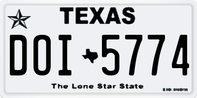 TX license plate DOI5774