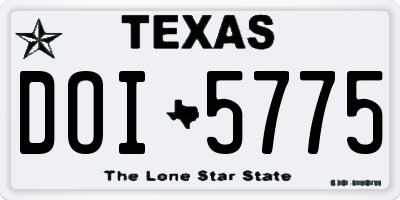 TX license plate DOI5775