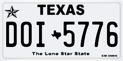 TX license plate DOI5776