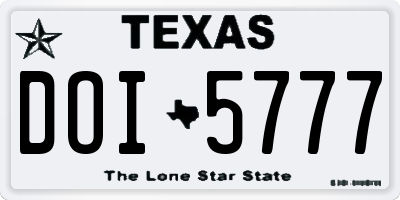 TX license plate DOI5777