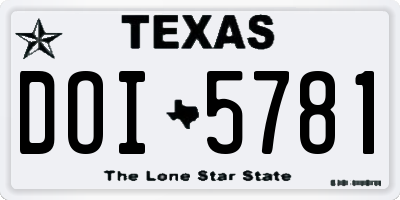TX license plate DOI5781