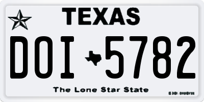 TX license plate DOI5782