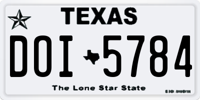 TX license plate DOI5784