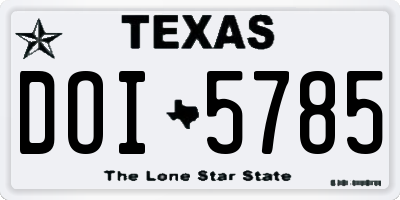 TX license plate DOI5785