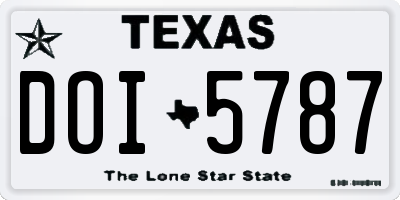 TX license plate DOI5787