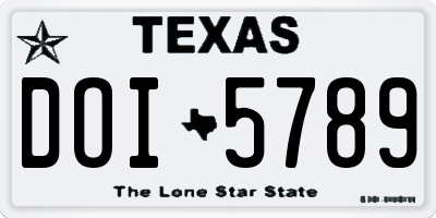 TX license plate DOI5789