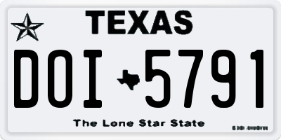TX license plate DOI5791
