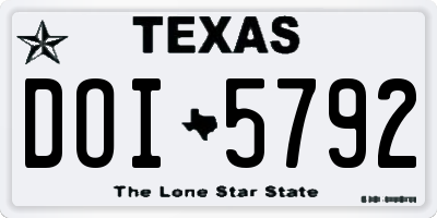 TX license plate DOI5792