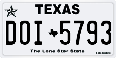 TX license plate DOI5793