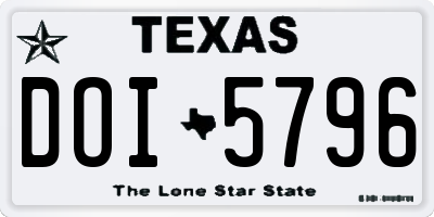 TX license plate DOI5796