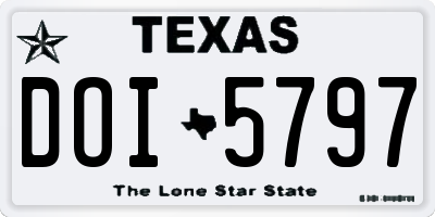 TX license plate DOI5797